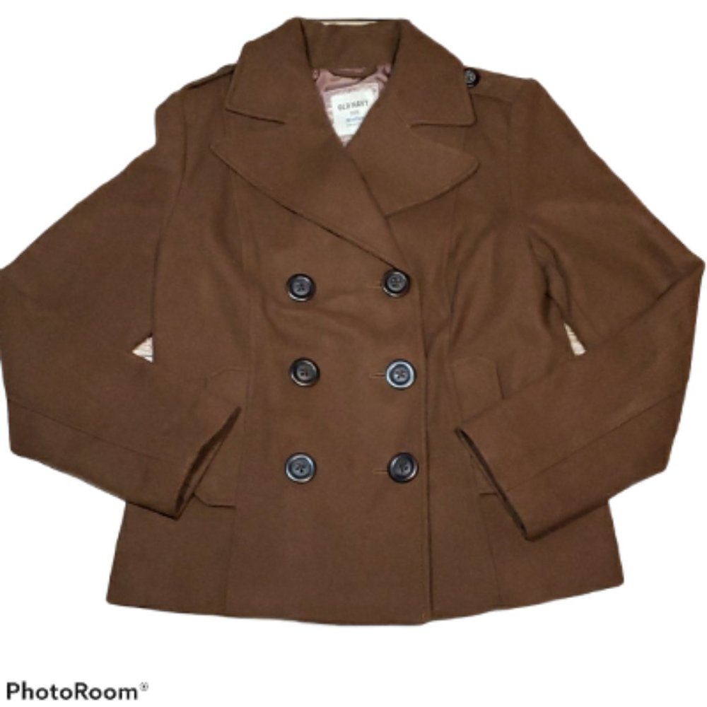 Old Navy - Brown Wool Coat Size Medium